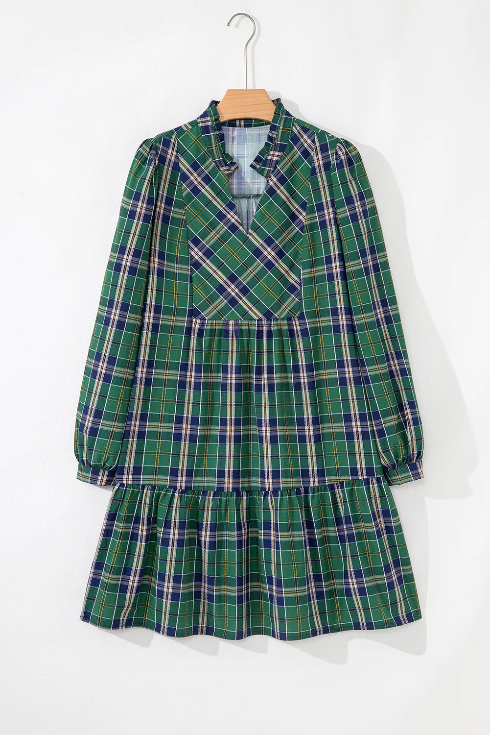 Green Plaid Frilly Dress