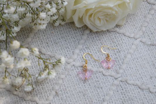 Pink Butterfly Dangles