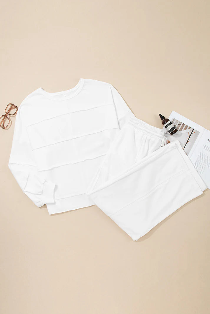 White Textured Raw Seam Set (Curvy)